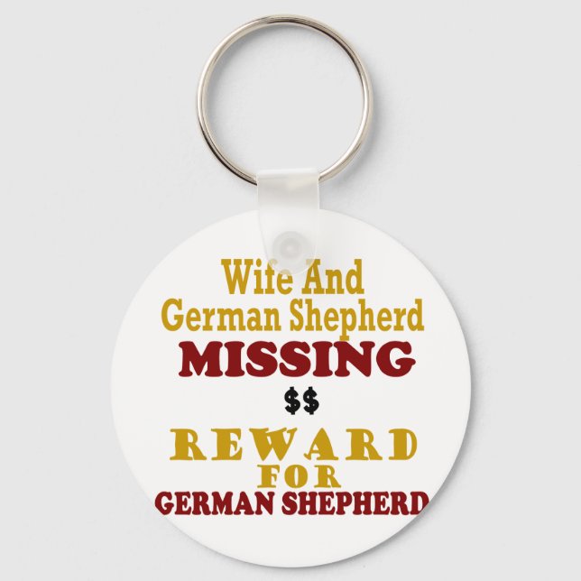 Chaveiro German shepherd E Esposa Sem Recompensa Para Alemã (Frente)