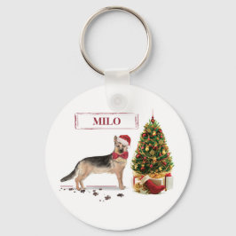 Chaveiro German shepherd Engraçado Cachorro de Natal com Ár