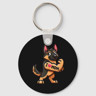 Chaveiro German shepherd Eu Amo A Mãe Tatuagem Engraçada De