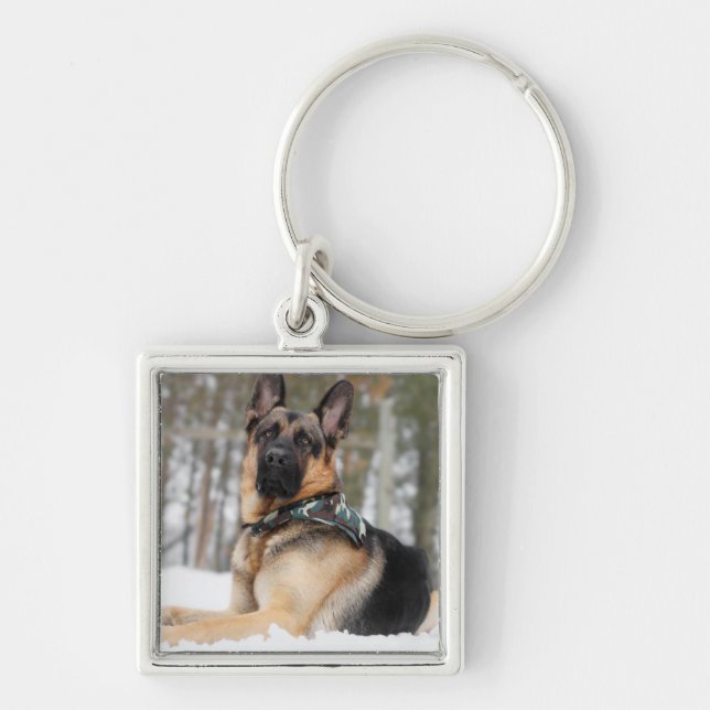 Chaveiro German shepherd Na Neve (Frente)