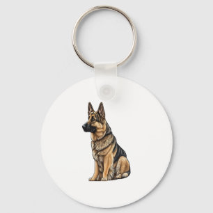 Chaveiro German shepherd Sentado