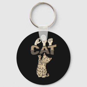 Chaveiro Gesto de Mão Gato de Gato Surdo Perda de Consciênc