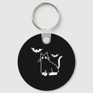Chaveiro Ghost Cat Pocket Halloween Figurume Men Mulheres C