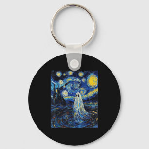 Chaveiro Ghost Halloween - Estilo Van Gogh - Noite Estrelad