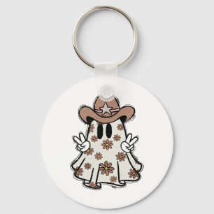 Chaveiro Ghost Howdy Cowgirl do Halloween Ocidental