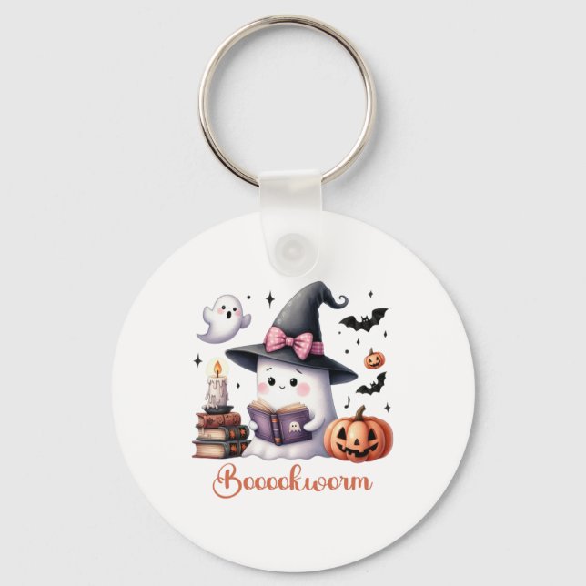 Chaveiro Ghost Leitura de Arco de Coquetes do Livro Hallowe (Frente)