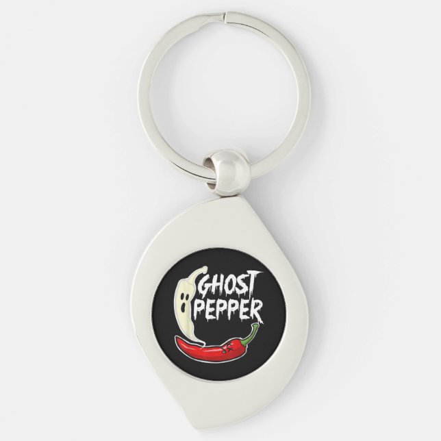 Chaveiro Ghost Pepper Funny Spicy Hot Halloween Peppe (Frente)