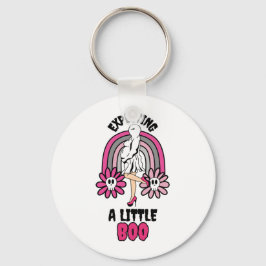 Chaveiro Ghost Pink Grávida Esperando um pouco de Boo