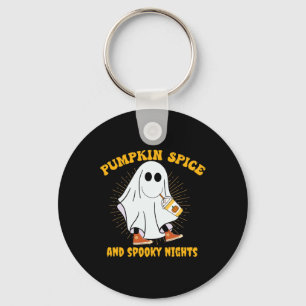 Chaveiro Ghost Pumpkin Spice Latey Fall Vibe Halloween Spoo