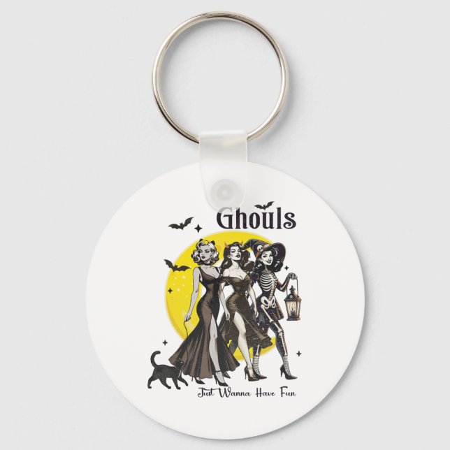 Chaveiro Ghouls Só Quer Divertir-Se Dia de as Bruxas engraç (Frente)