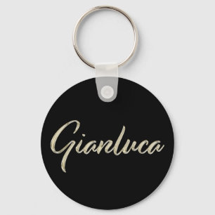 Chaveiro Gianluca Name whitegold Button Schlüsselanhänger