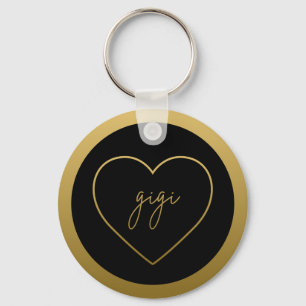 Chaveiro Gigi Elegante Ouro Gradient Heart Gift