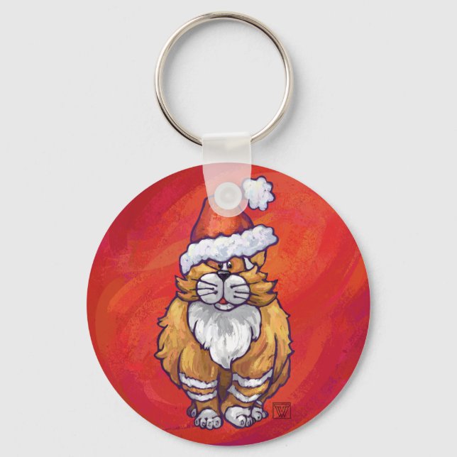 Chaveiro Ginger Cat Natal Em Vermelho (Frente)