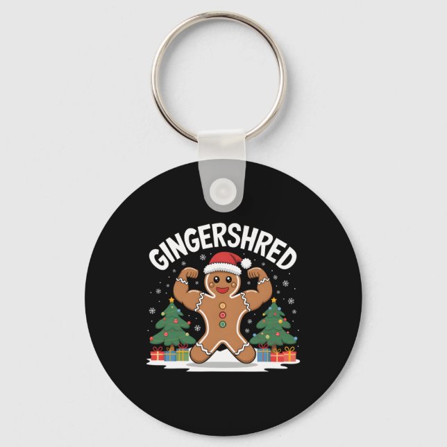 Chaveiro Gingerbird Man Gingershred Funny Gym Workout Chri (Frente)