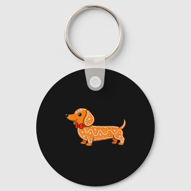 Chaveiro Gingerbread Dachshund Christmas Cute Weiner Dog  (Frente)