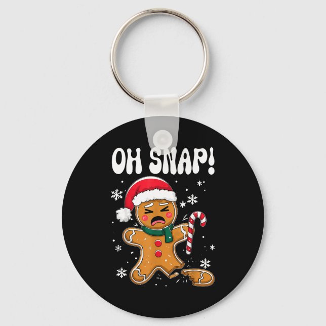 Chaveiro Gingerbread Man Oh Snap Christmas Funny Cookie Bak (Frente)