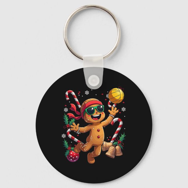 Chaveiro Gingerpão jogando voleibol no Natal (Frente)