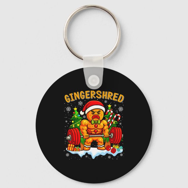 Chaveiro Gingershred Funny Gingerbread Man Gym Bodybuilding (Frente)