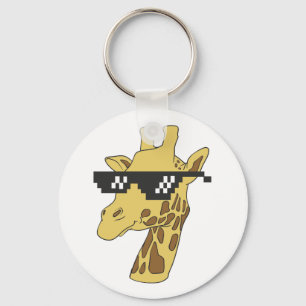 Chaveiro Girafa engraçada com óculos escuros