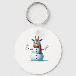 Chaveiro Girafa Engraçada Snowman Scarf Mulheres de Natal M