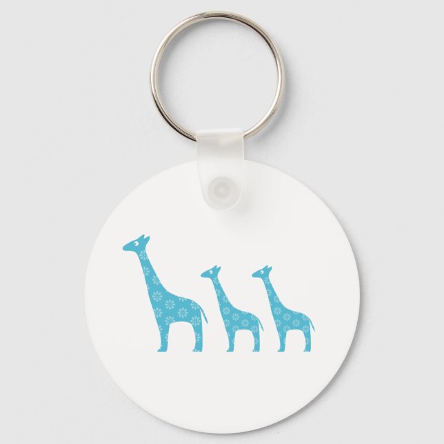 Chaveiro Girafas em pé (azul) (Frente)