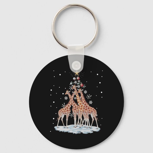 Chaveiro Girafas Xmas Árvore Girafa Feliz De Natal Ch (Frente)