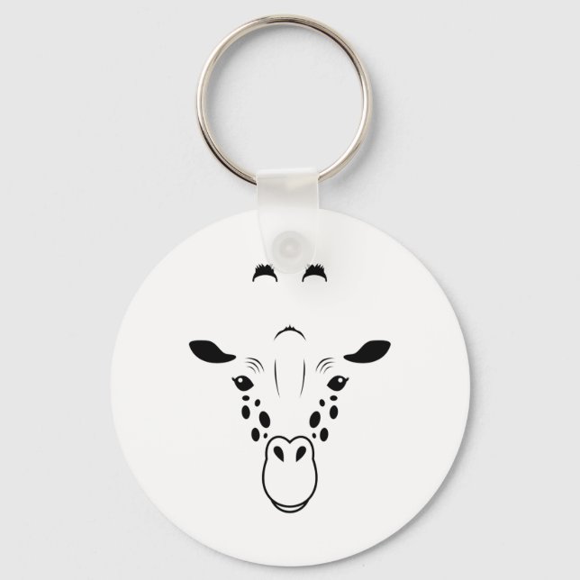 Chaveiro Giraffe Face Silhouette (Frente)
