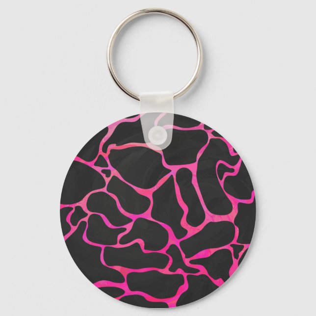 Chaveiro Giraffe Hot Pink e Impressão preto (Frente)