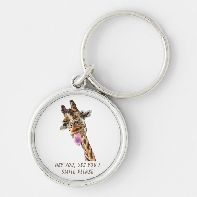 Chaveiro Giraffe Tongue Out e Playout Piscar os olhos Chave (Frente)