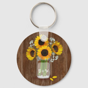 Chaveiro Girassóis do País em Mason Jar