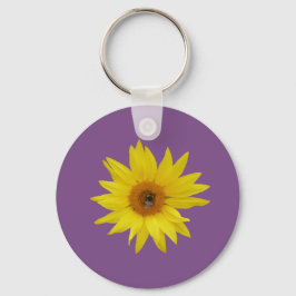 Chaveiro Girassol Amarelo com Abelha