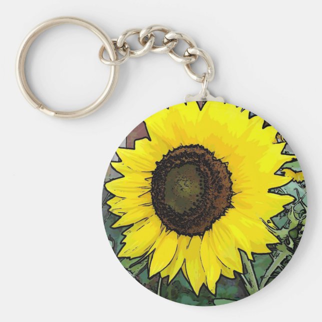 Chaveiro Girassol Amarelo Grande (Frente)