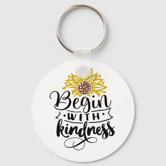 Chaveiro Girassol | Comece com gentileza (Frente)