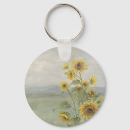 Chaveiro Girassol moderno Aquarela e imagem personalizada