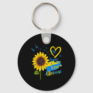 Chaveiro Girassol Paz Amor Ucrânia Bandeira Mapa Ucrânia