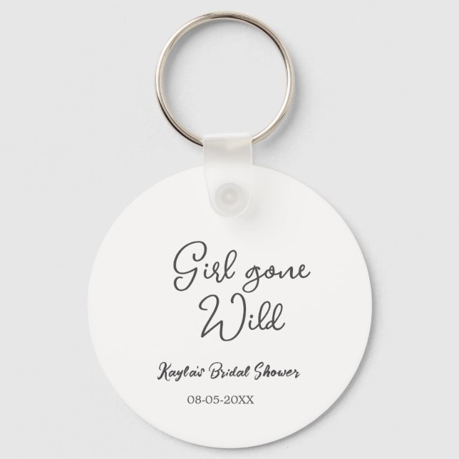 Chaveiro Girl gone wild bridal shower name date simple mini (Frente)