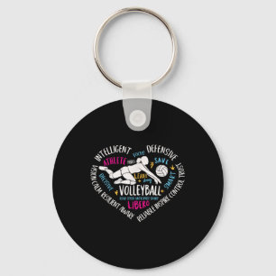 Chaveiro Girls Voleibol Libero Heart Volley Para Adolescent
