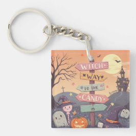 Chaveiro Girly Halloween - Witch Way to the Candy