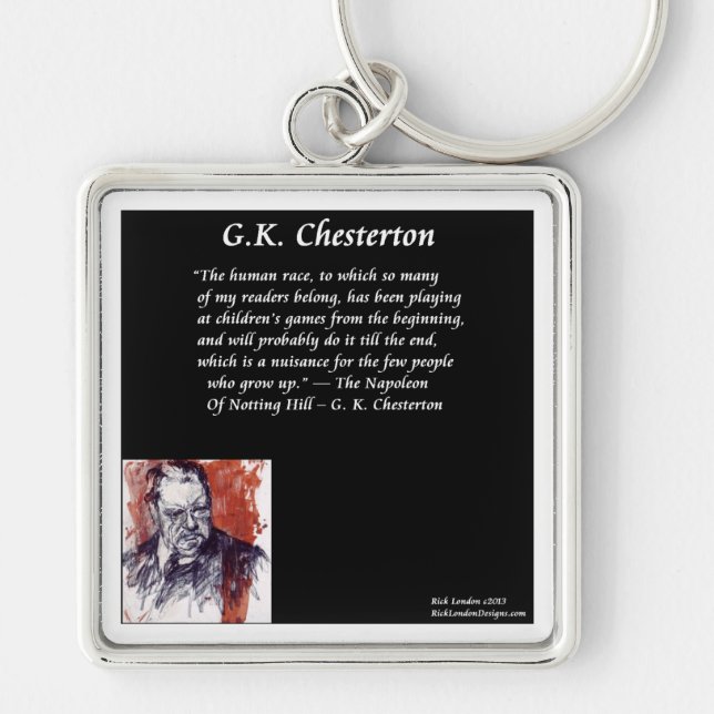 Chaveiro GK Chesterton & Linha de Abertura de Livro (Frente)