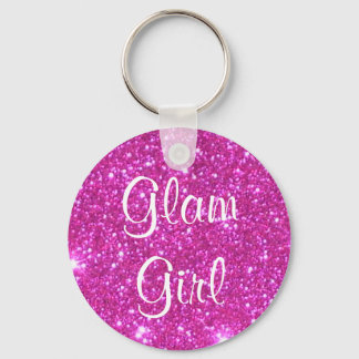 Chaveiro Glam Girl Pink Sparkle Sparkly Glitter Girly Gifes