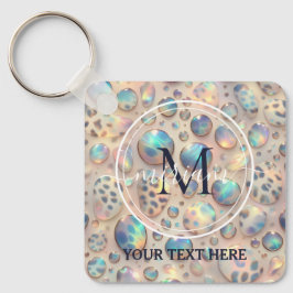 Chaveiro Glam Opal Leopard Print Girly Keychain