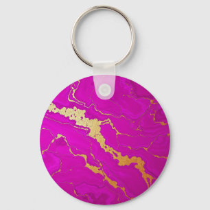 Chaveiro Glamoroso, rosa e Dourado mármore