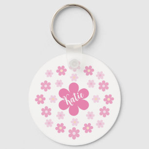 Chaveiro Glamour de Flor Rosa-