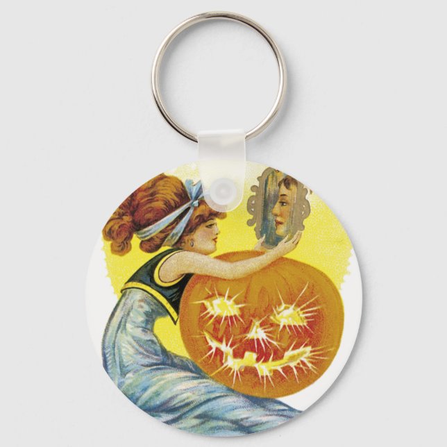 Chaveiro Glâmour de Halloween Vintage (Frente)