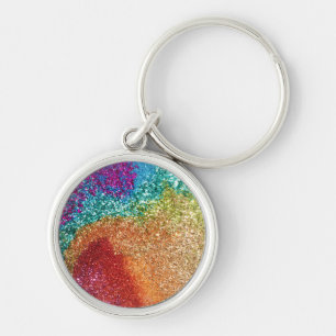 Chaveiro Gleaming Rainbow Glitter Swirl