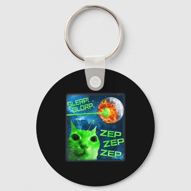 Chaveiro Glerp Glorp Gato Alien Divertido Meme Brainrot  (Frente)