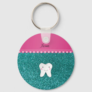 Chaveiro Glitter aquoso dos dentes agudos de nome personali