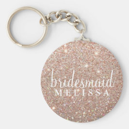 Chaveiro Glitter Bridesmaid - Rosa Dourado
