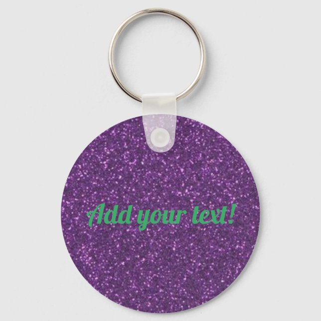 Chaveiro Glitter espumante roxo personalizado (Frente)