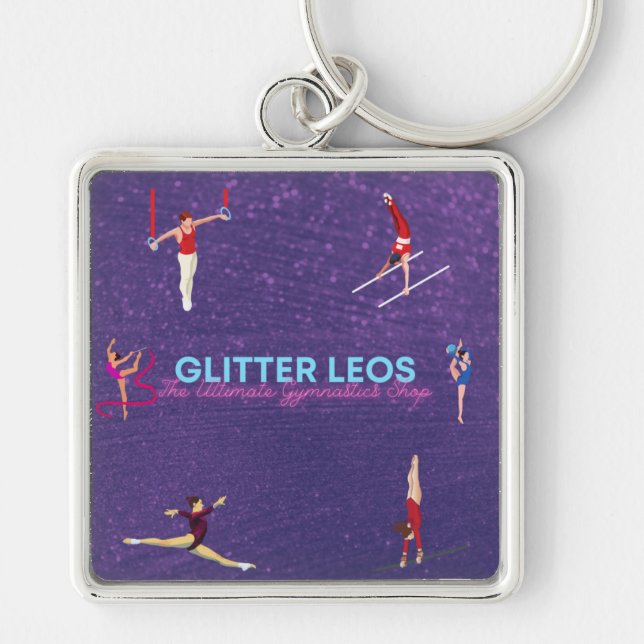 Chaveiro Glitter Leo - O Compro de ginástica mais avançado (Frente)